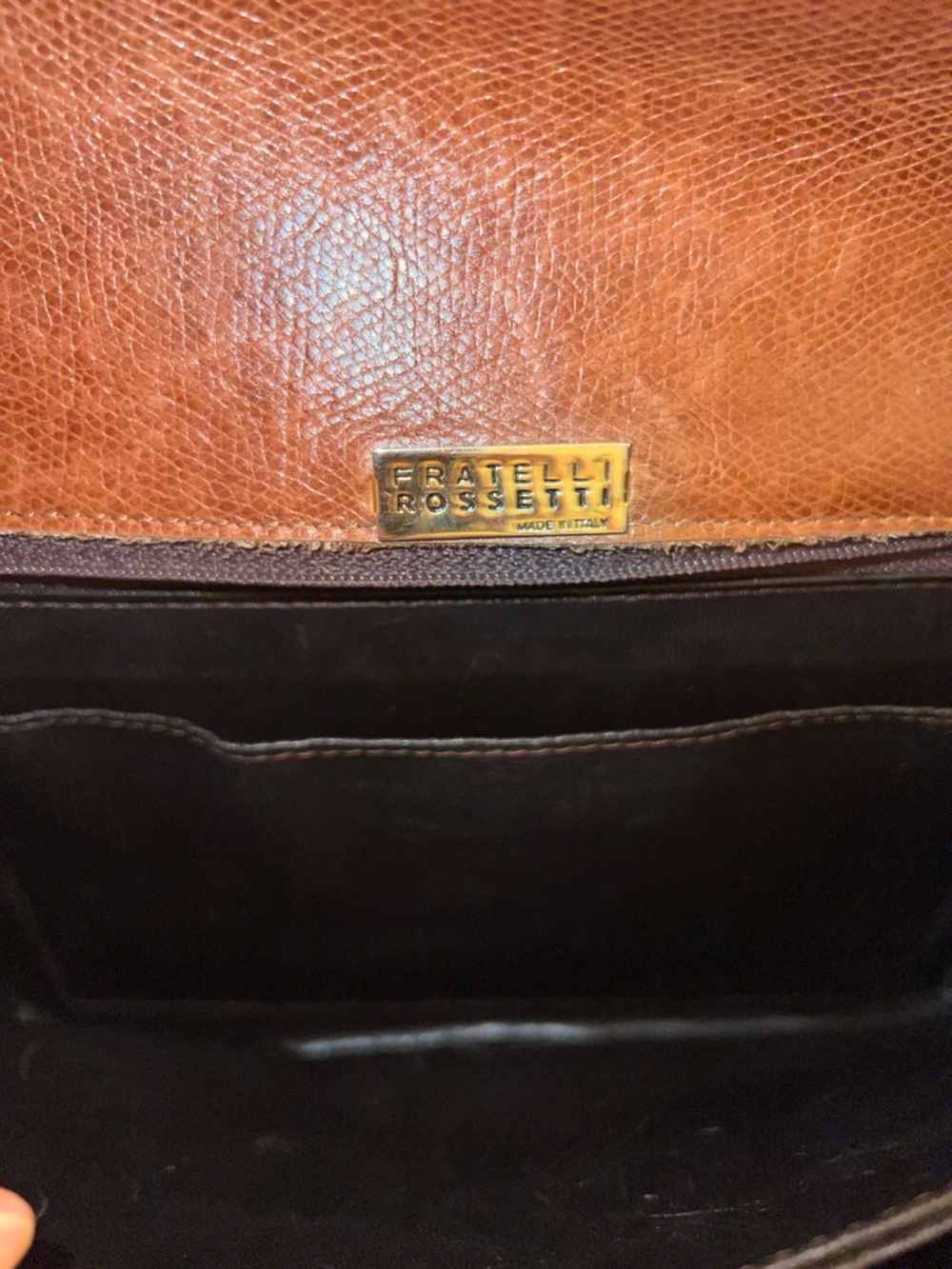 Fratelli Rossetti Cognac Brown Leather vintage Shoulder Bag - Picture 8 of 8